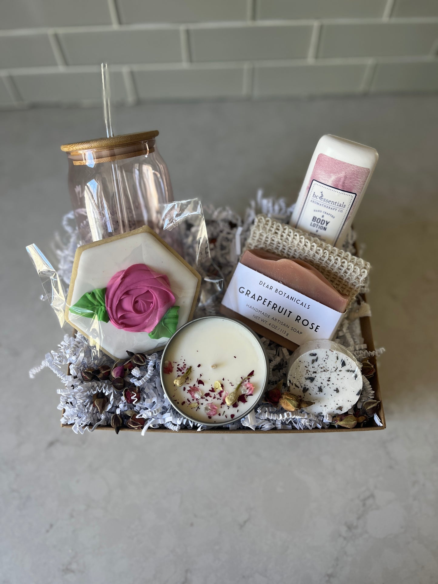 Pretty In Pink- Citrus & Rose Spa Gift Basket