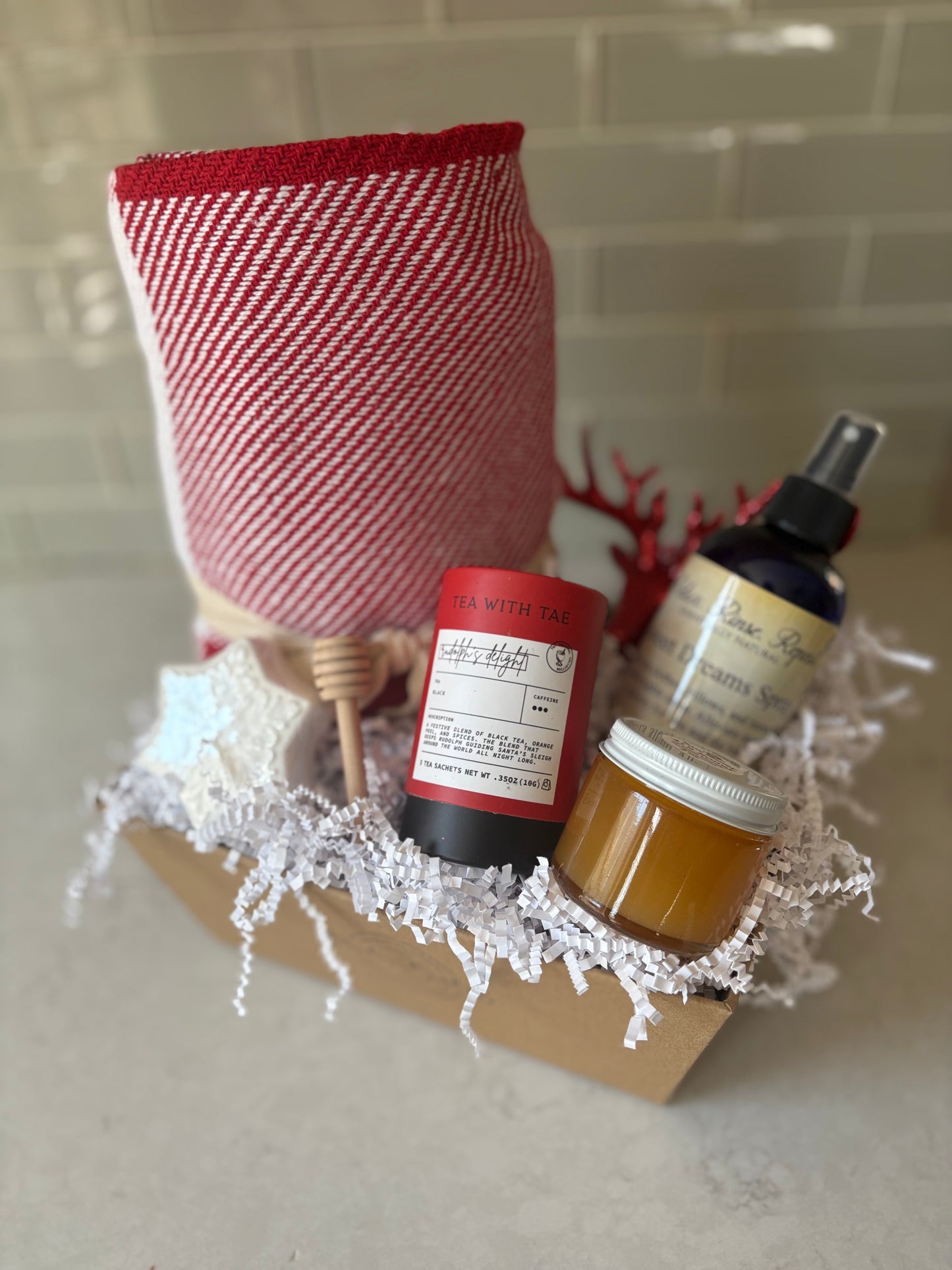 Visions of Sugar Plums Holiday Gift Basket- Local MA Cozy & Calming