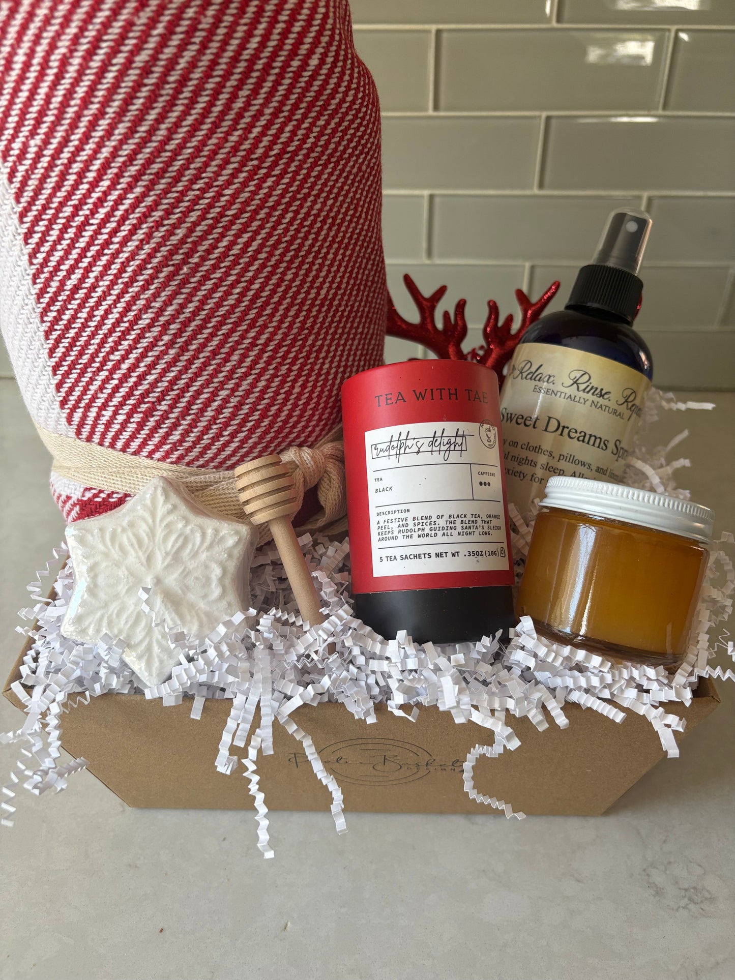 Visions of Sugar Plums Holiday Gift Basket- Local MA Cozy & Calming