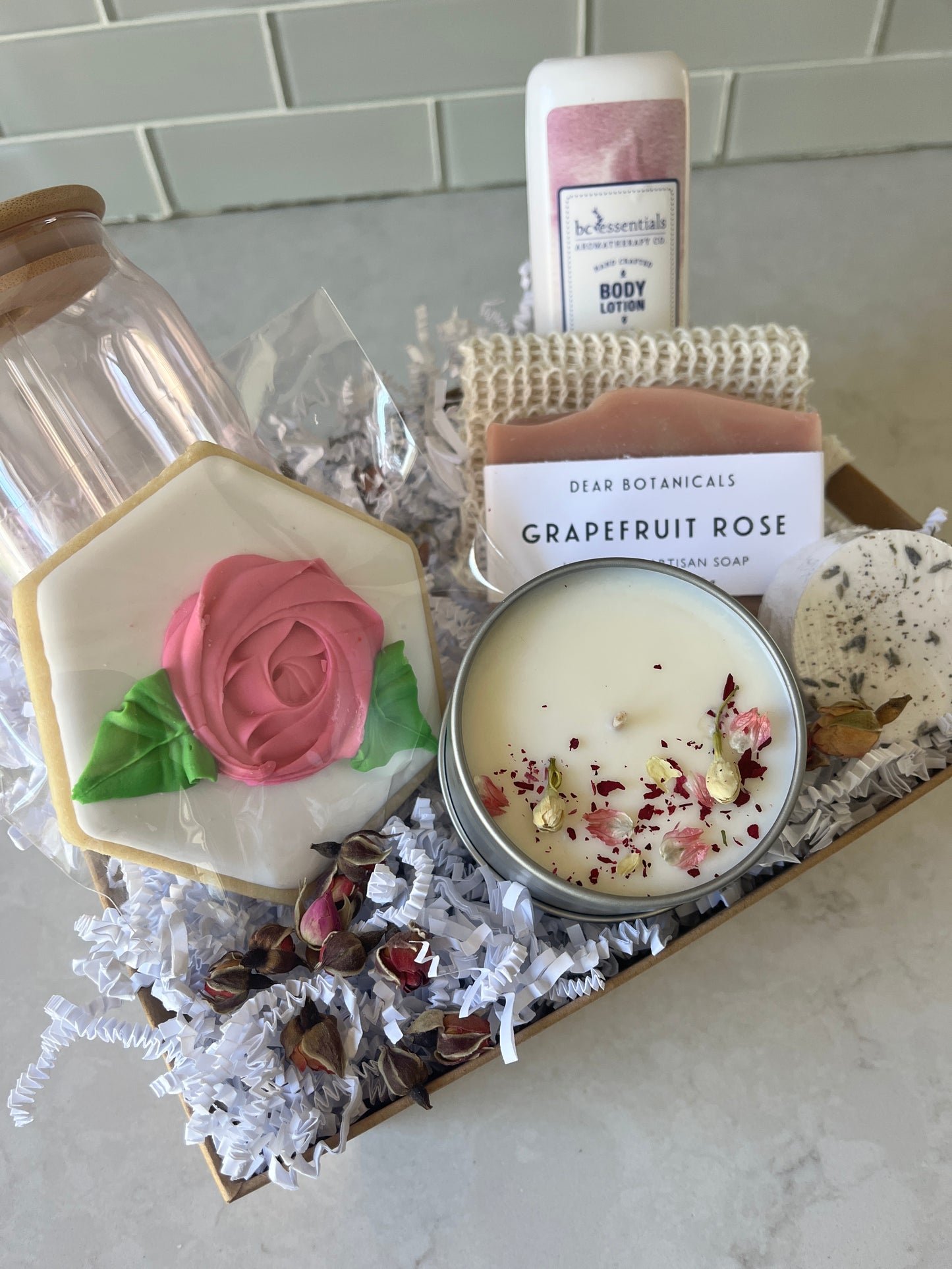 Pretty In Pink- Citrus & Rose Spa Gift Basket