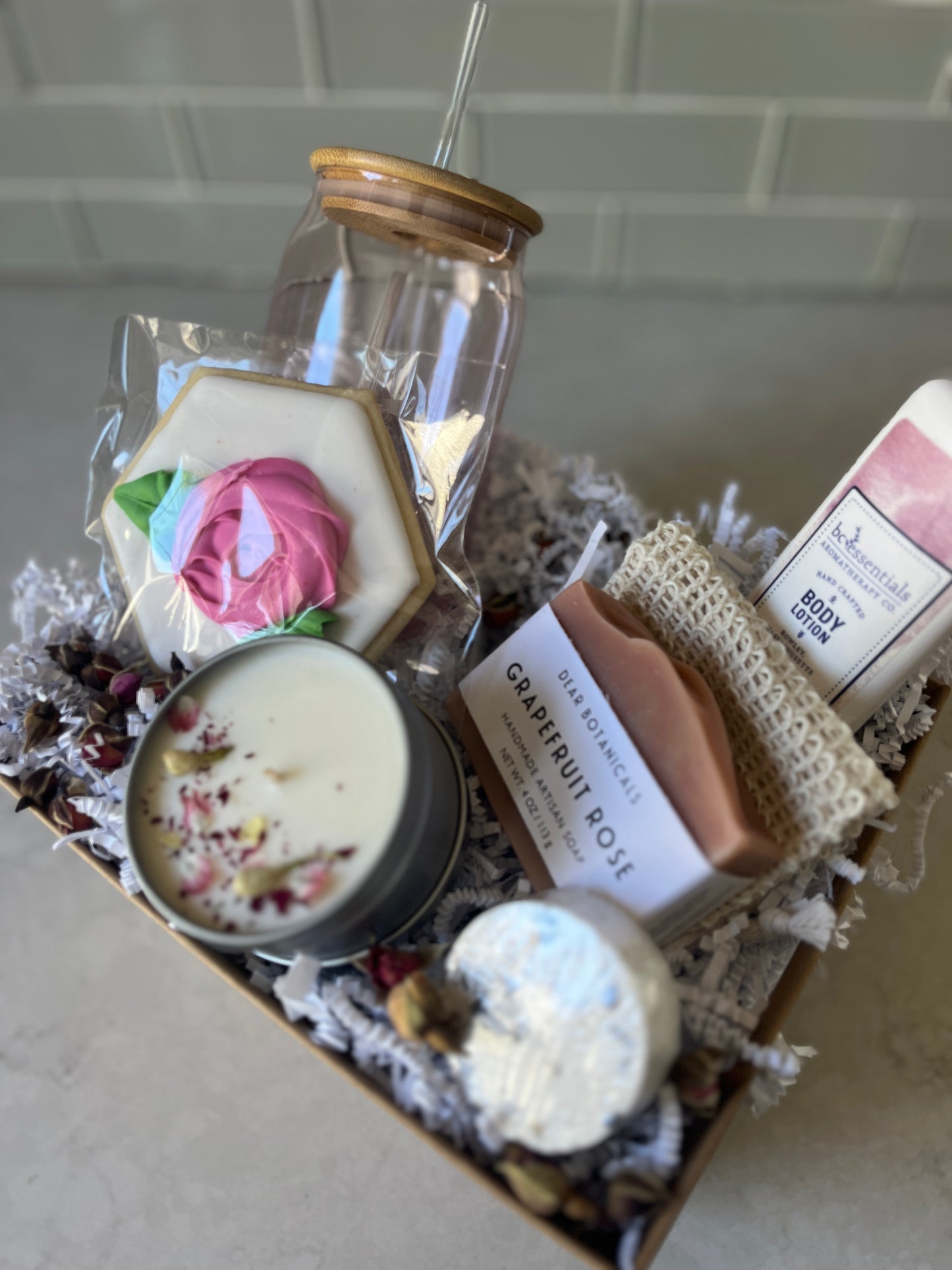 Pretty In Pink- Citrus & Rose Spa Gift Basket