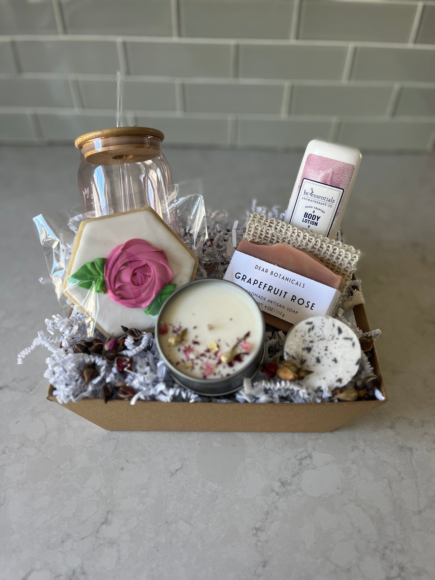Pretty In Pink- Citrus & Rose Spa Gift Basket