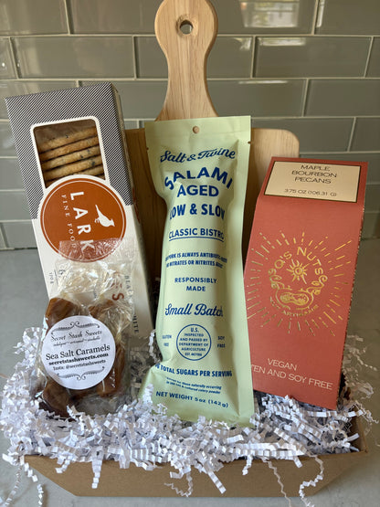 Just Add Cheese Charcuterie Gift Basket - Local MA Snacks & Board