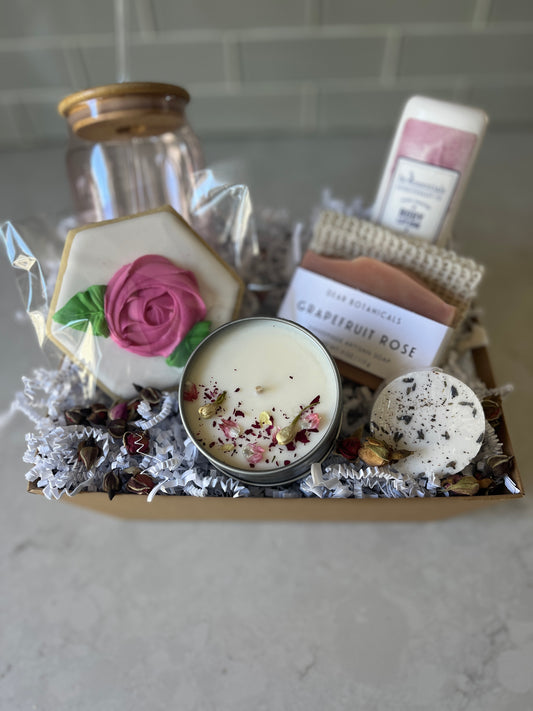 Pretty In Pink- Citrus & Rose Spa Gift Basket