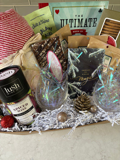 Too Cold To Go Gift Basket- Local MA Treats & Fun
