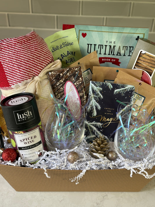Too Cold To Go Gift Basket- Local MA Treats & Fun