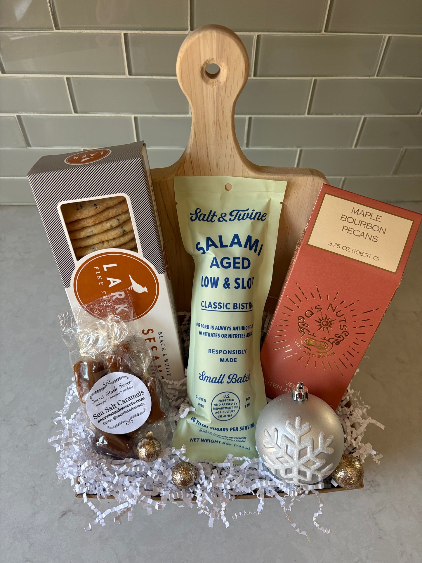 Just Add Cheese Charcuterie Gift Basket - Local MA Snacks & Board