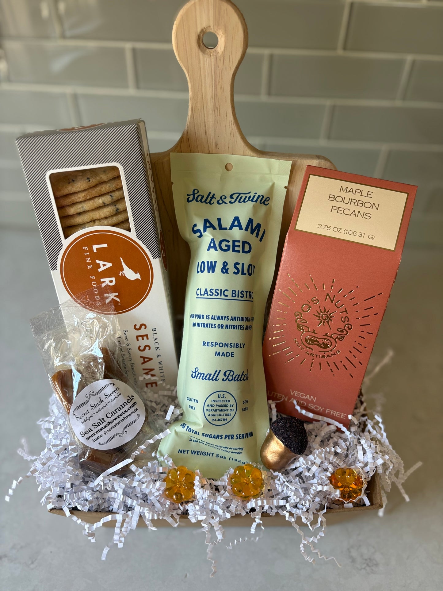 Just Add Cheese Charcuterie Gift Basket - Local MA Snacks & Board