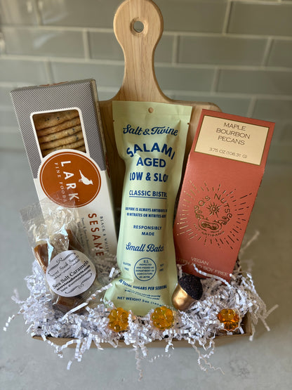Just Add Cheese Charcuterie Gift Basket - Local MA Snacks & Board