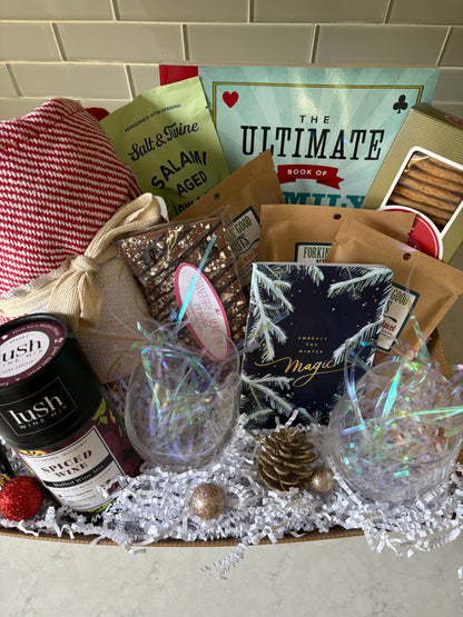 Too Cold To Go Gift Basket- Local MA Treats & Fun