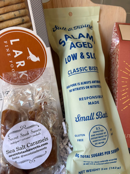 Just Add Cheese Charcuterie Gift Basket - Local MA Snacks & Board